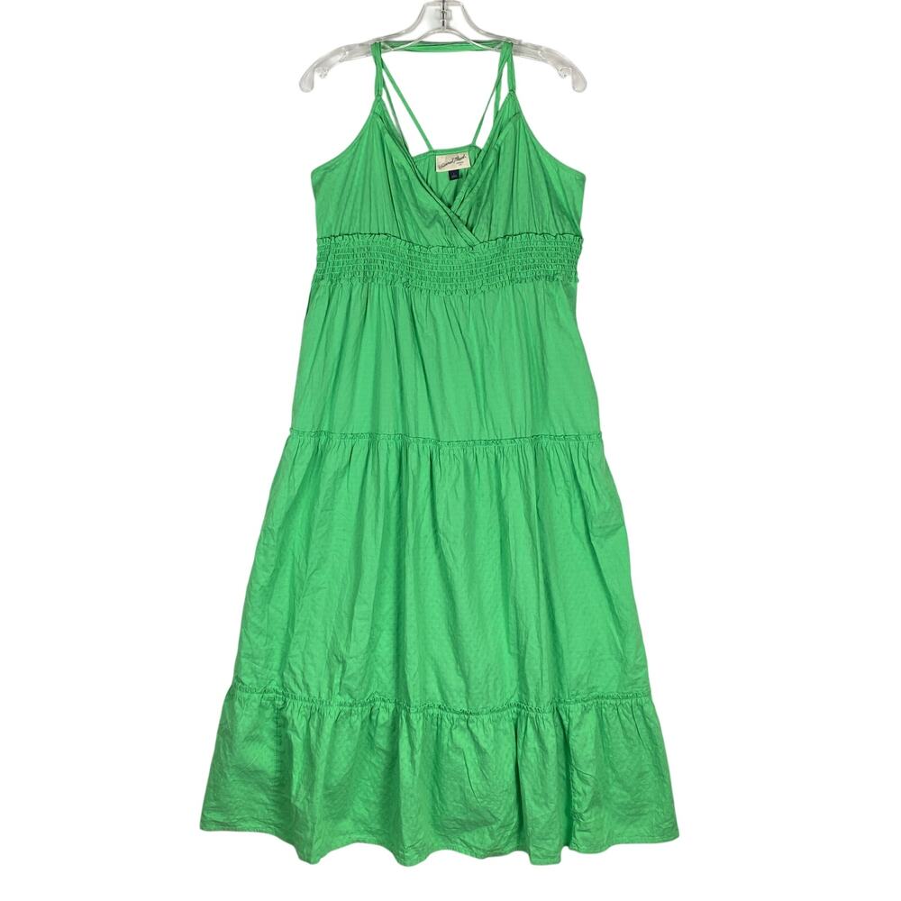 Universal Thread Green Smocked Tiered Sundress L Boho Cottagecore Soft Girl Chic